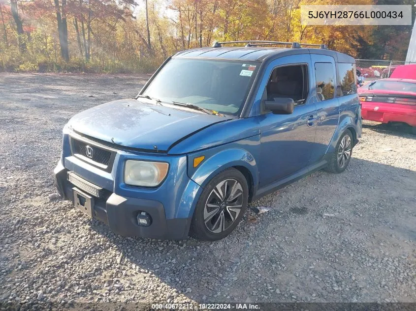 2006 Honda Element Ex-P VIN: 5J6YH28766L000434 Lot: 40672212