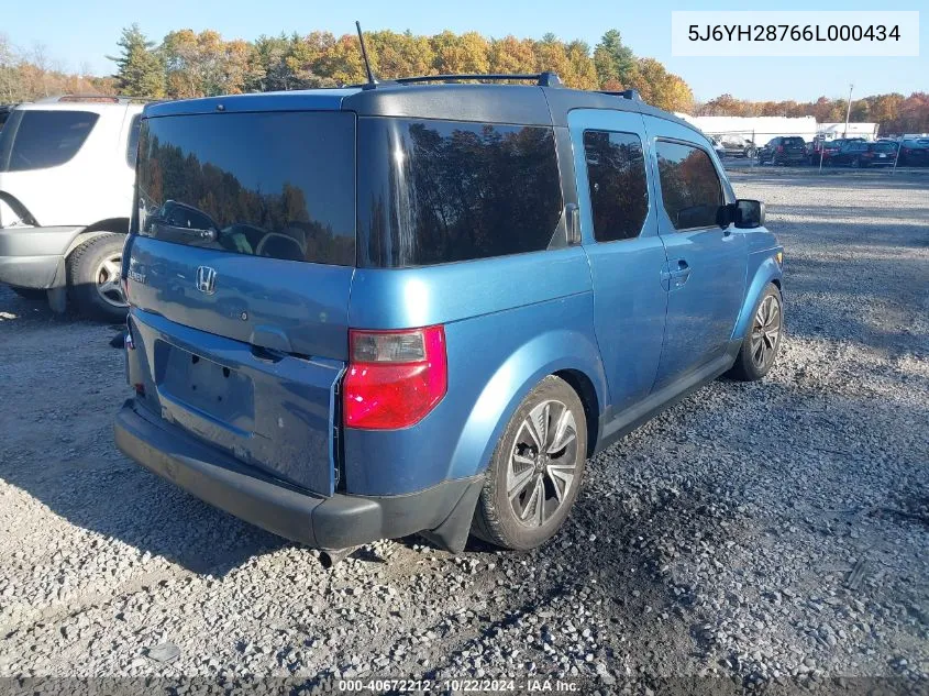 2006 Honda Element Ex-P VIN: 5J6YH28766L000434 Lot: 40672212