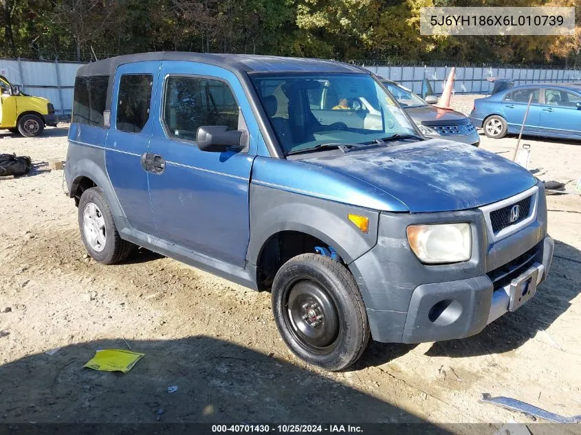 2006 Honda Element Ex VIN: 5J6YH186X6L010739 Lot: 40701430