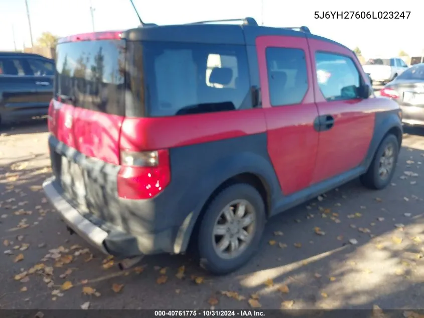 2006 Honda Element Ex VIN: 5J6YH27606L023247 Lot: 40761775