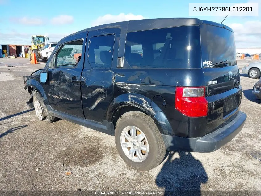 2006 Honda Element Ex-P VIN: 5J6YH27786L012201 Lot: 40790817