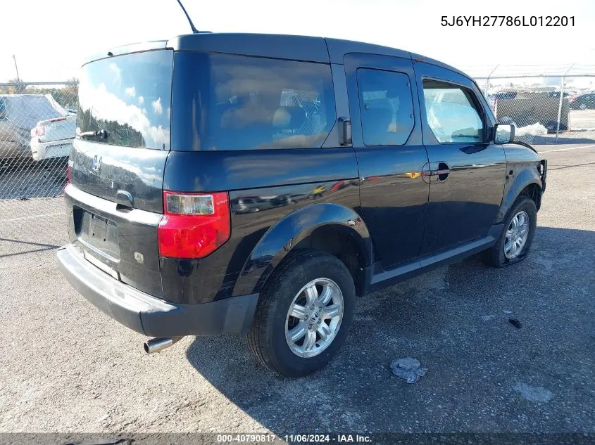 2006 Honda Element Ex-P VIN: 5J6YH27786L012201 Lot: 40790817