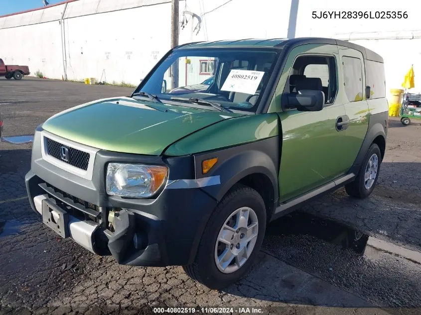 2006 Honda Element Lx VIN: 5J6YH28396L025356 Lot: 40802519