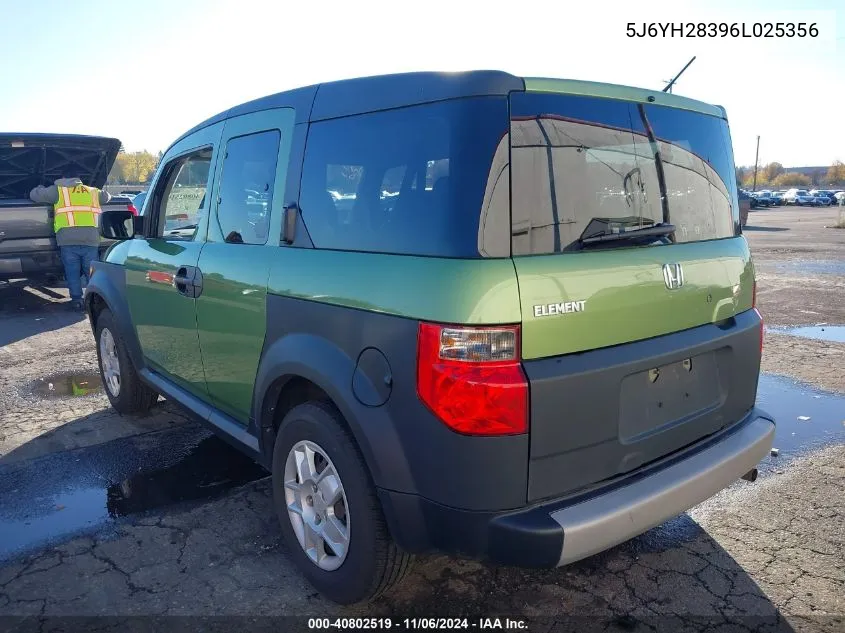 2006 Honda Element Lx VIN: 5J6YH28396L025356 Lot: 40802519