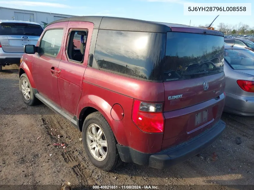 2006 Honda Element Ex-P VIN: 5J6YH28796L008558 Lot: 40821651