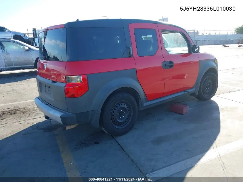 2006 Honda Element Lx VIN: 5J6YH28336L010030 Lot: 40841221