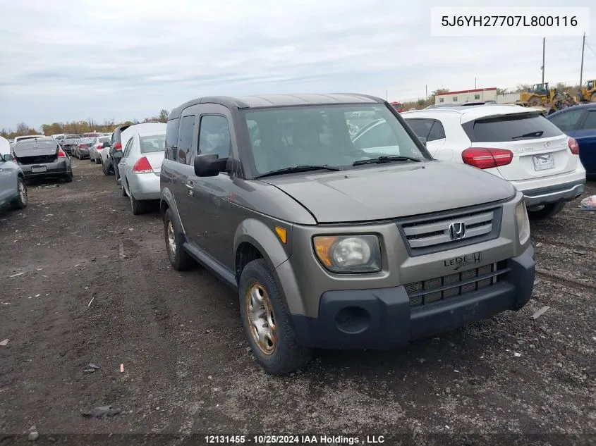 2007 Honda Element VIN: 5J6YH27707L800116 Lot: 12131455