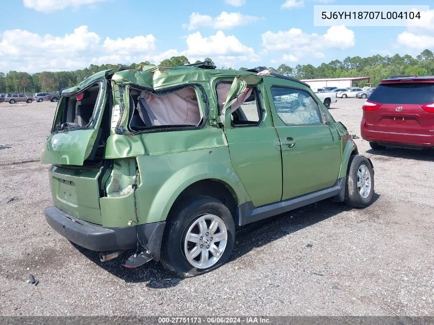 2007 Honda Element Ex VIN: 5J6YH18707L004104 Lot: 27751173