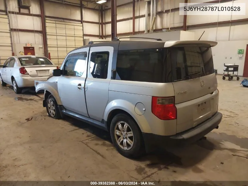 2007 Honda Element Ex VIN: 5J6YH28787L010528 Lot: 39352388