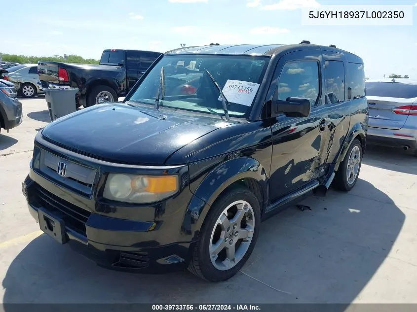 2007 Honda Element Sc VIN: 5J6YH18937L002350 Lot: 39733756