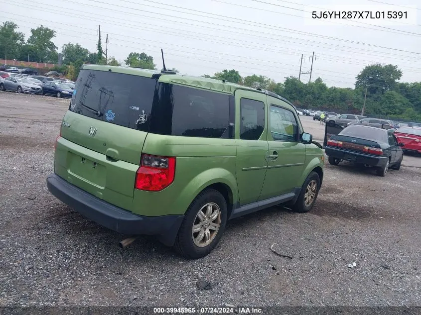 2007 Honda Element Ex VIN: 5J6YH287X7L015391 Lot: 39945965