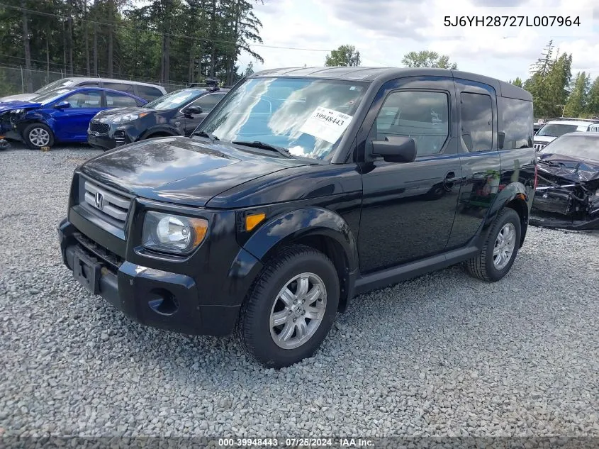 2007 Honda Element Ex VIN: 5J6YH28727L007964 Lot: 39948443