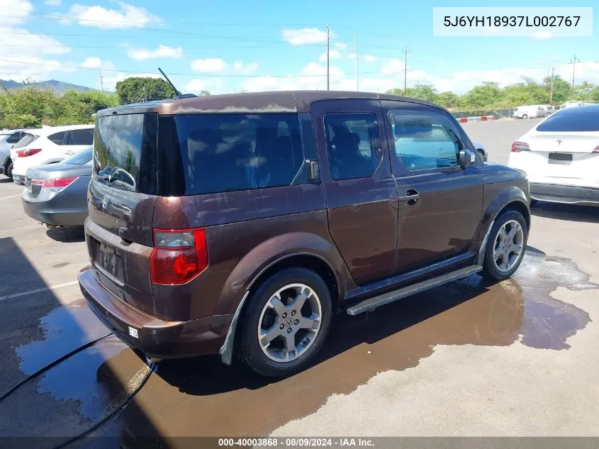 2007 Honda Element Sc VIN: 5J6YH18937L002767 Lot: 40003868