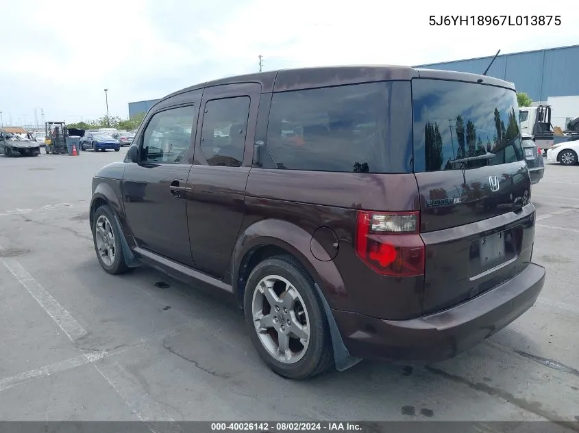 2007 Honda Element Sc VIN: 5J6YH18967L013875 Lot: 40026142