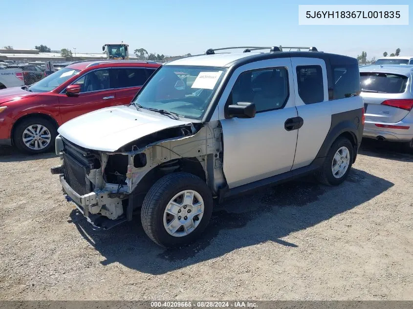 2007 Honda Element Lx VIN: 5J6YH18367L001835 Lot: 40209665