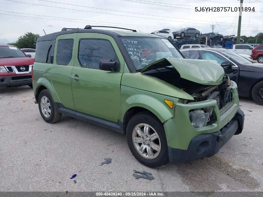 2007 Honda Element Ex VIN: 5J6YH28757L011894 Lot: 40439240