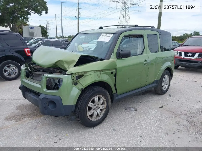 2007 Honda Element Ex VIN: 5J6YH28757L011894 Lot: 40439240