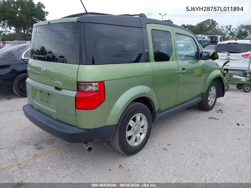 2007 Honda Element Ex VIN: 5J6YH28757L011894 Lot: 40439240