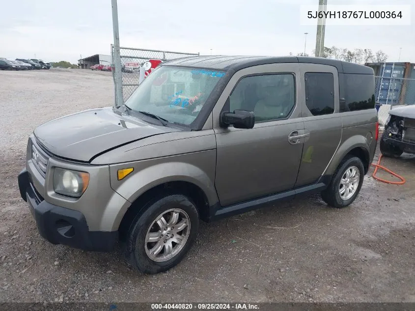 2007 Honda Element Ex VIN: 5J6YH18767L000364 Lot: 40440820