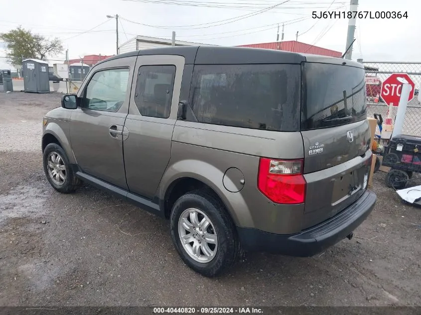 2007 Honda Element Ex VIN: 5J6YH18767L000364 Lot: 40440820