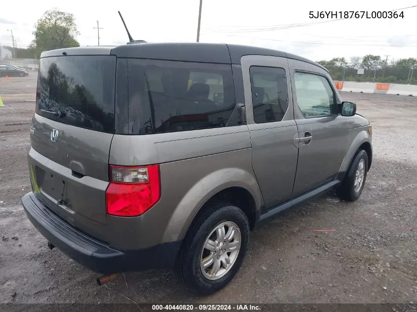 2007 Honda Element Ex VIN: 5J6YH18767L000364 Lot: 40440820