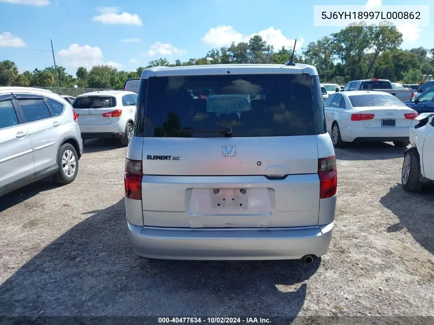 2007 Honda Element Sc VIN: 5J6YH18997L000862 Lot: 40477634