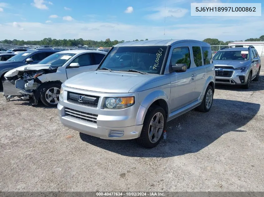 2007 Honda Element Sc VIN: 5J6YH18997L000862 Lot: 40477634