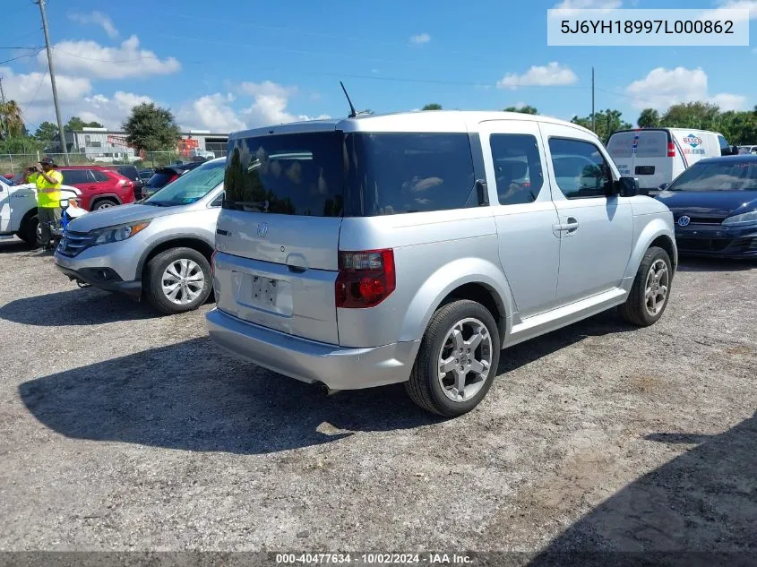 2007 Honda Element Sc VIN: 5J6YH18997L000862 Lot: 40477634