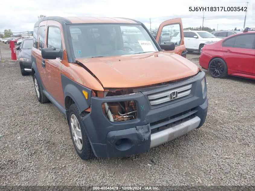 2007 Honda Element Lx VIN: 5J6YH18317L003542 Lot: 40545479