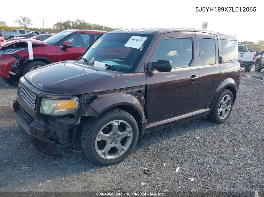 2007 Honda Element Sc VIN: 5J6YH189X7L012065 Lot: 40588693