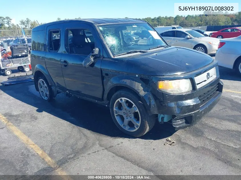 2007 Honda Element Sc VIN: 5J6YH18907L008302 Lot: 40628805