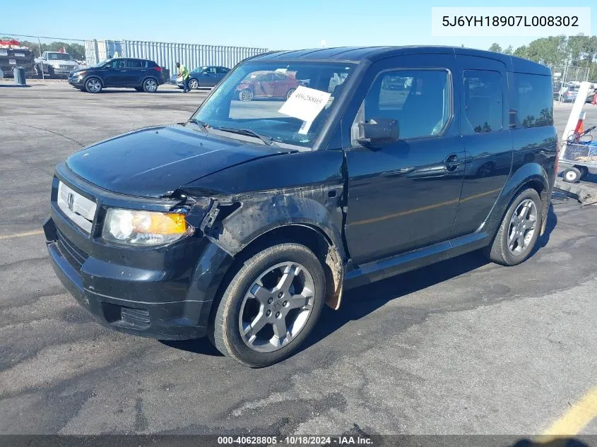 2007 Honda Element Sc VIN: 5J6YH18907L008302 Lot: 40628805