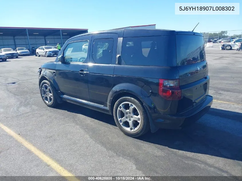 2007 Honda Element Sc VIN: 5J6YH18907L008302 Lot: 40628805