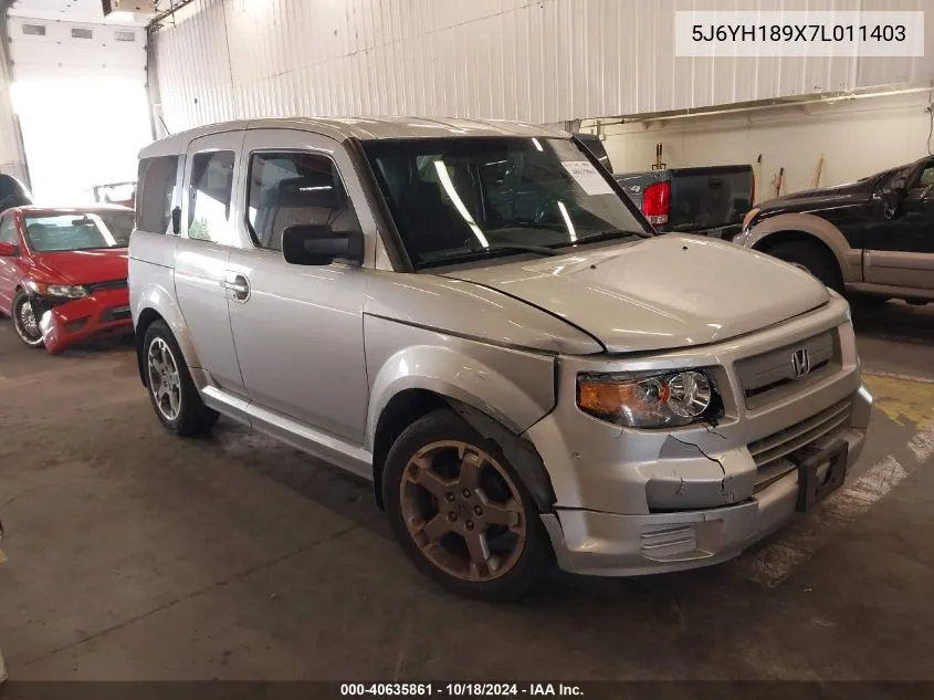 2007 Honda Element Sc VIN: 5J6YH189X7L011403 Lot: 40635861