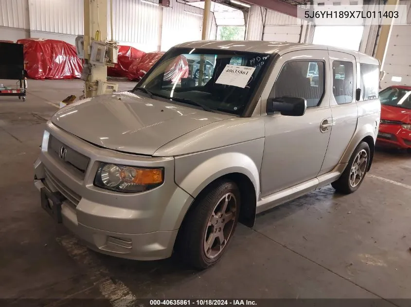 2007 Honda Element Sc VIN: 5J6YH189X7L011403 Lot: 40635861