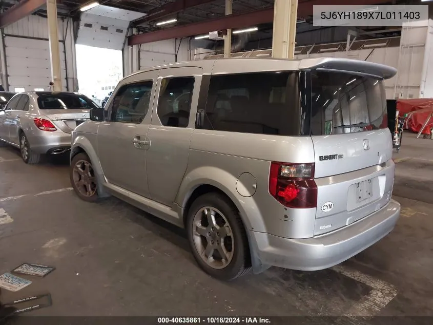 2007 Honda Element Sc VIN: 5J6YH189X7L011403 Lot: 40635861