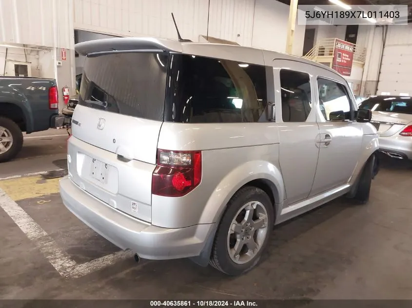 2007 Honda Element Sc VIN: 5J6YH189X7L011403 Lot: 40635861