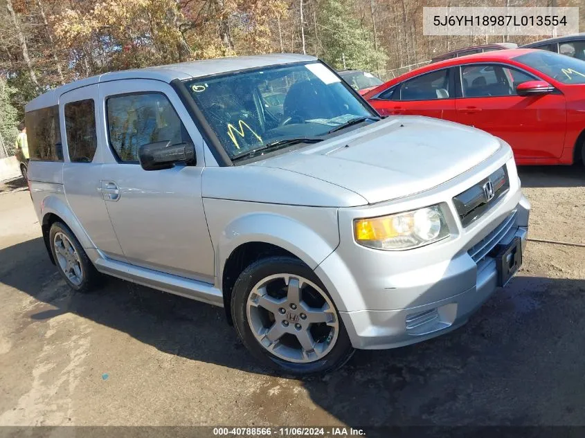 2007 Honda Element Sc VIN: 5J6YH18987L013554 Lot: 40788566