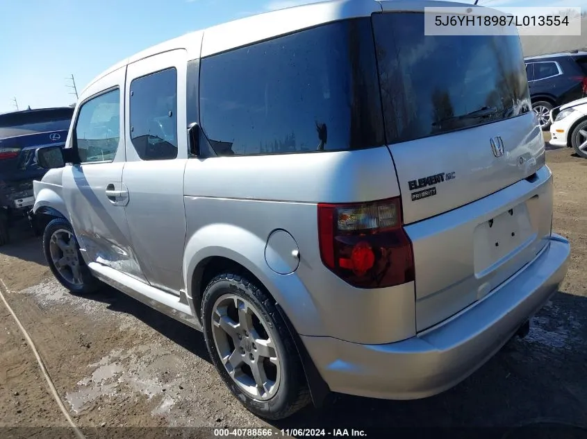 2007 Honda Element Sc VIN: 5J6YH18987L013554 Lot: 40788566