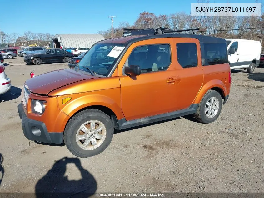 2007 Honda Element Ex VIN: 5J6YH28737L011697 Lot: 40821041