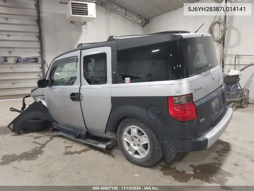 2007 Honda Element Lx VIN: 5J6YH28387L014141 Lot: 40827109