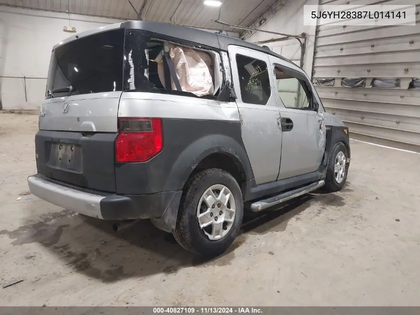 2007 Honda Element Lx VIN: 5J6YH28387L014141 Lot: 40827109