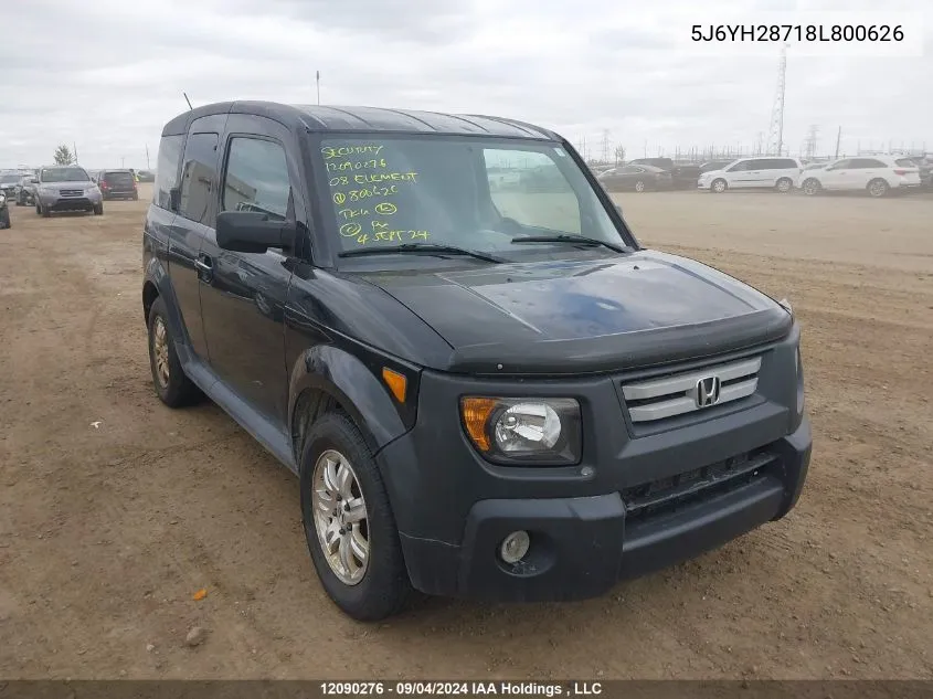 2008 Honda Element VIN: 5J6YH28718L800626 Lot: 12090276