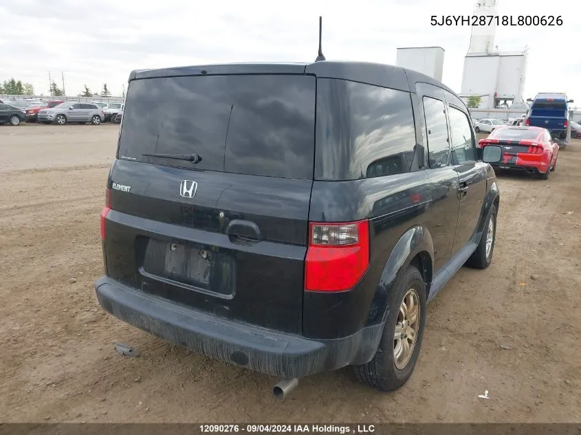 2008 Honda Element VIN: 5J6YH28718L800626 Lot: 12090276