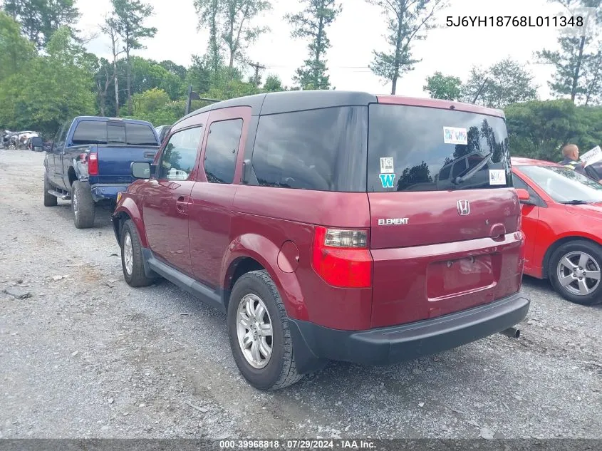 2008 Honda Element Ex VIN: 5J6YH18768L011348 Lot: 39968818