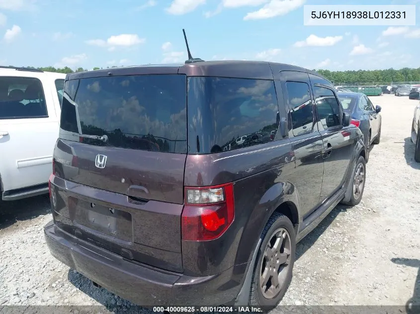 5J6YH18938L012331 2008 Honda Element Sc