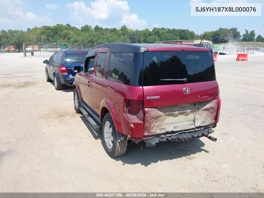 2008 Honda Element Ex VIN: 5J6YH187X8L000076 Lot: 40207398