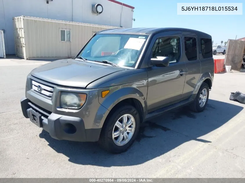 2008 Honda Element Ex VIN: 5J6YH18718L015534 Lot: 40270984