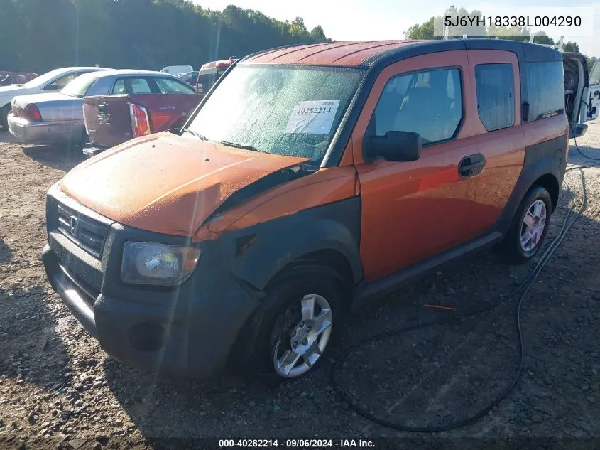 2008 Honda Element Lx VIN: 5J6YH18338L004290 Lot: 40282214