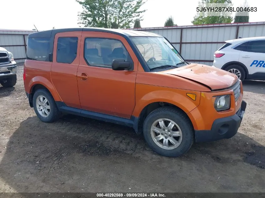 2008 Honda Element Ex VIN: 5J6YH287X8L004683 Lot: 40292569